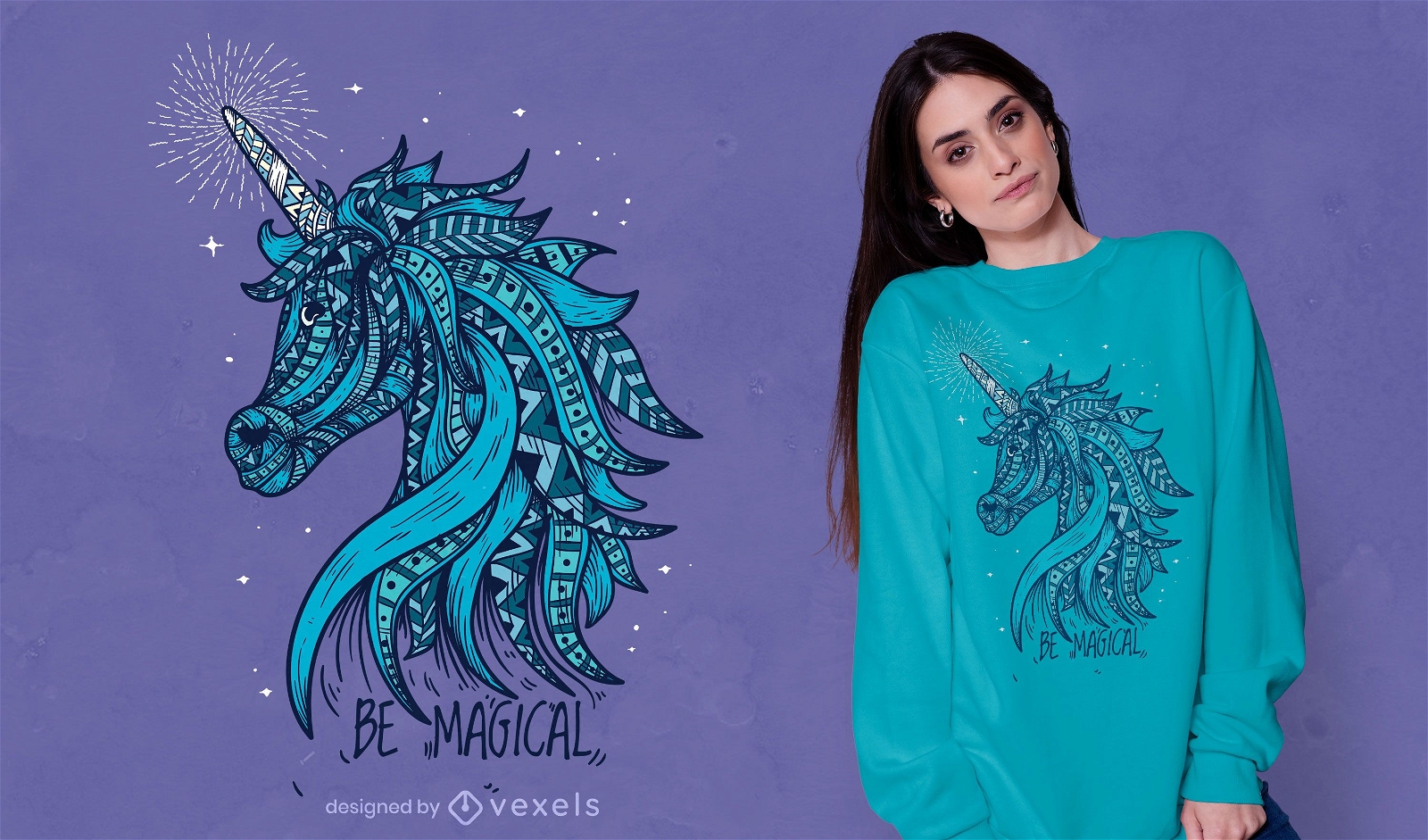 Magical unicorn t-shirt design