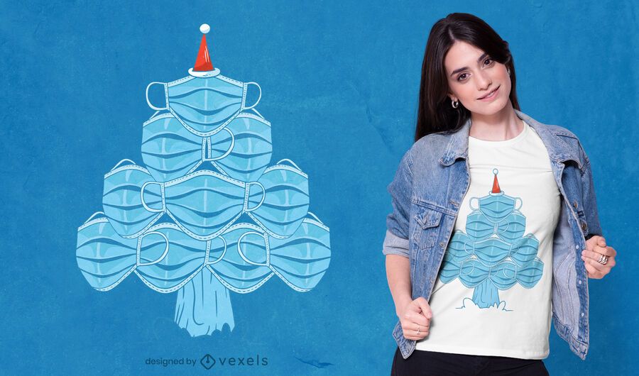 Diseño de camiseta de árbol de máscara facial. Diseño de camiseta de árbol de máscara facial.