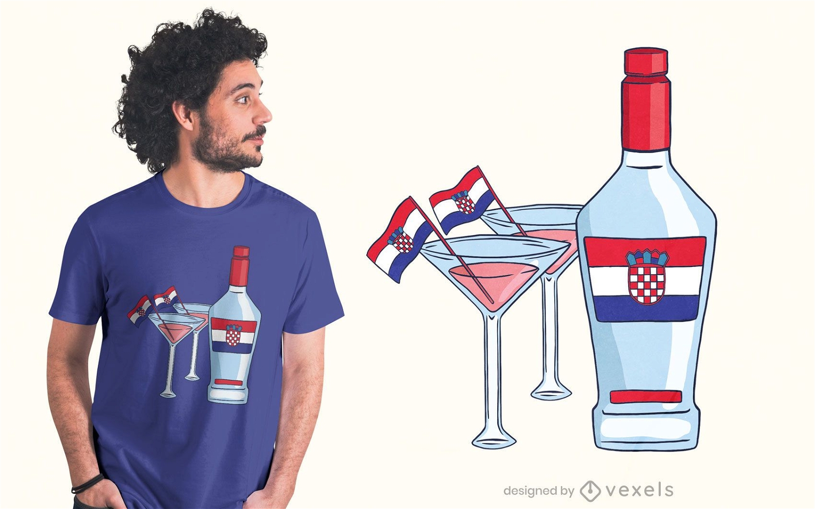 Diseño de camiseta de bebidas de croacia.
