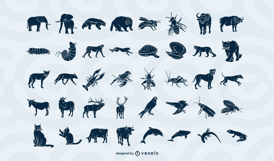 Animals silhouettes collection Animals silhouettes collection