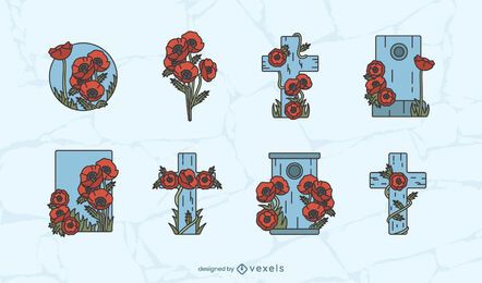 Conjunto de design do dia da lembrança