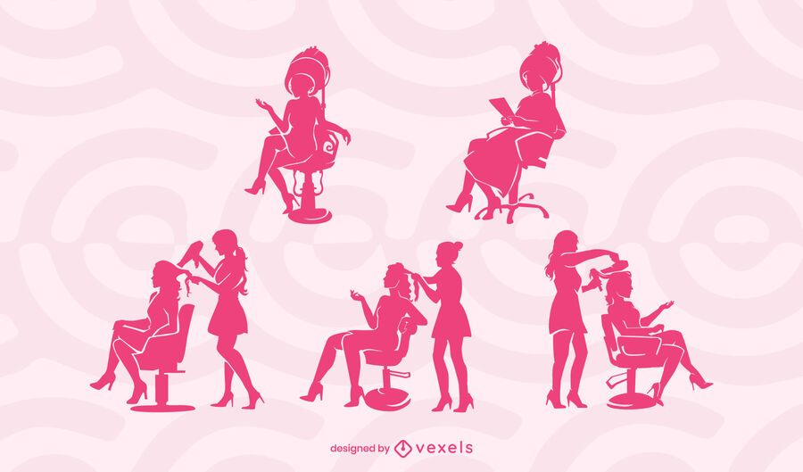 Hair salon silhouette set Hair salon silhouette set
