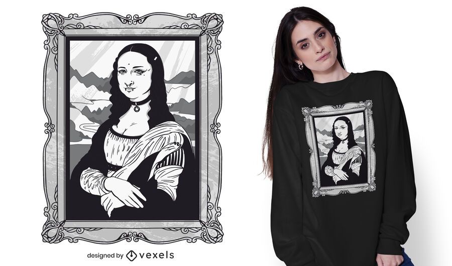 Diseño de camiseta gótica mona lisa Diseño de camiseta gótica mona lisa