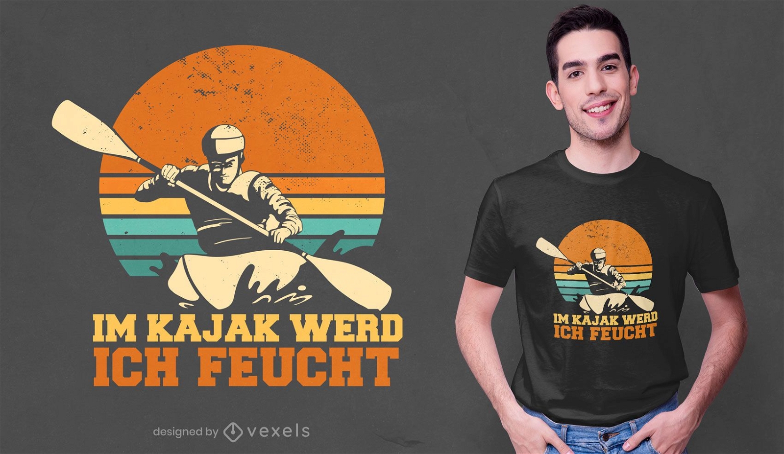 Design de t-shirt com citação alemã Kajak