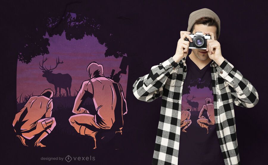 Design de camiseta para cenas de caça Design de camiseta para cenas de caça