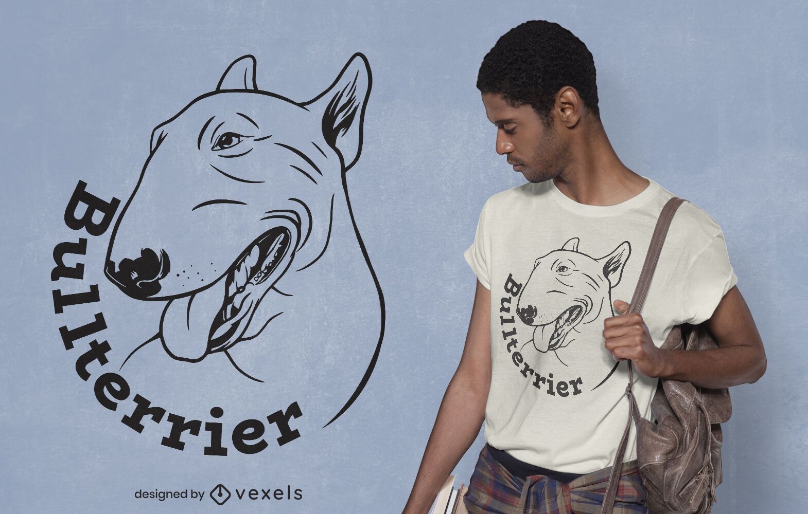 Diseño de camiseta de perro bull terrier