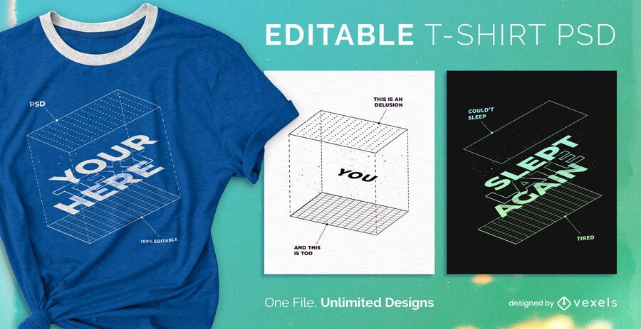 Camiseta caja psd escalable Camiseta caja psd escalable
