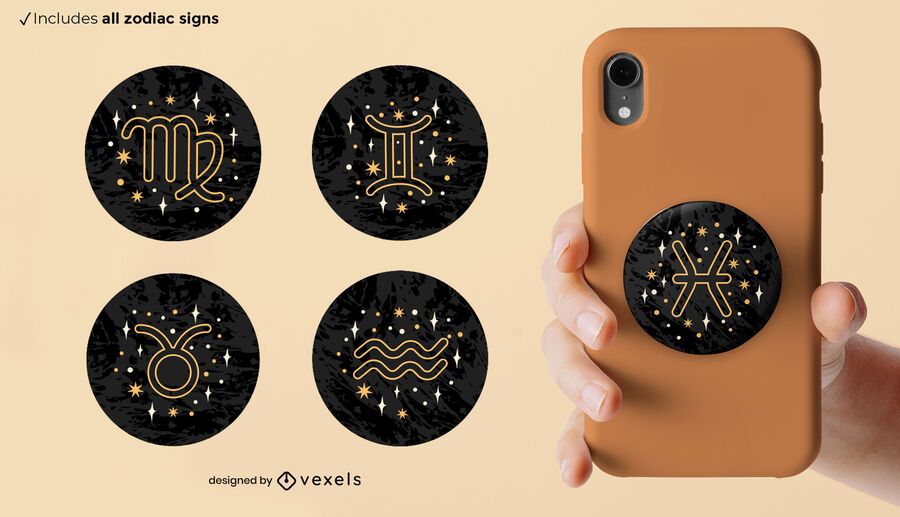 Download Zodiac Signs Popsocket Set - Vector Download