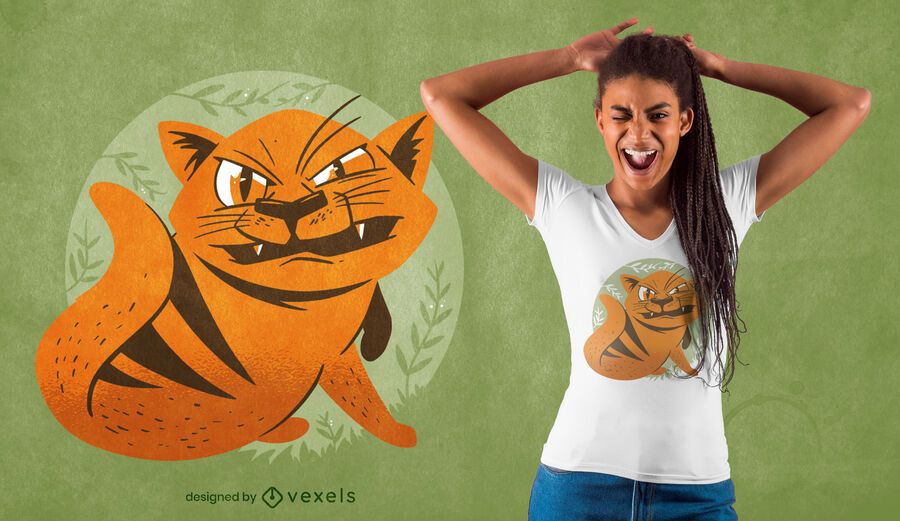 Diseño de camiseta de gato furioso Diseño de camiseta de gato furioso