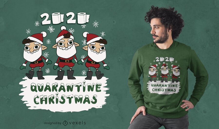 Design de t-shirt do Natal de 2020 para quarentena Design de t-shirt do Natal de 2020 para quarentena