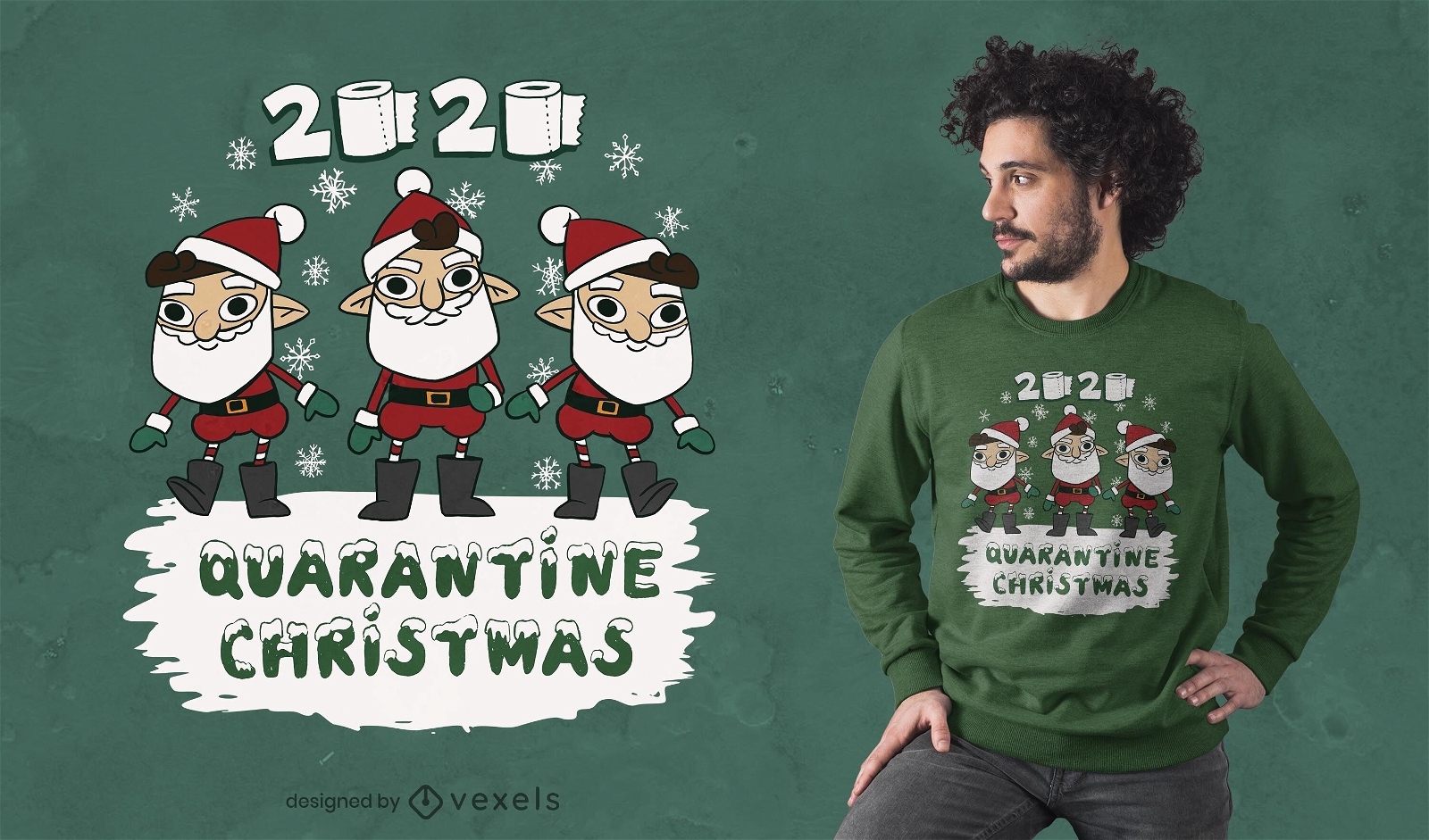 Design de t-shirt do Natal de 2020 para quarentena