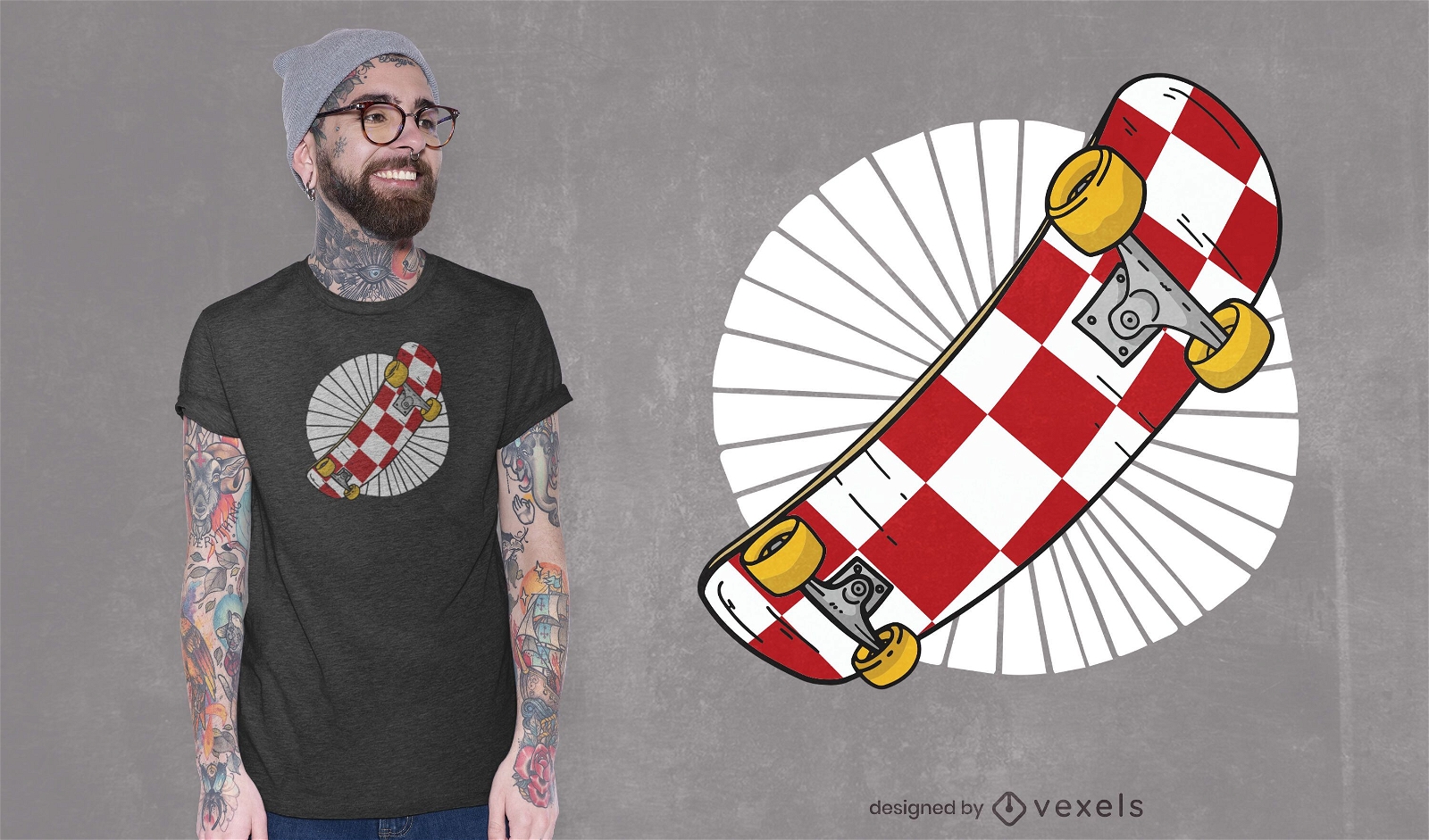 Kroatisches Skateboard-T-Shirt Design