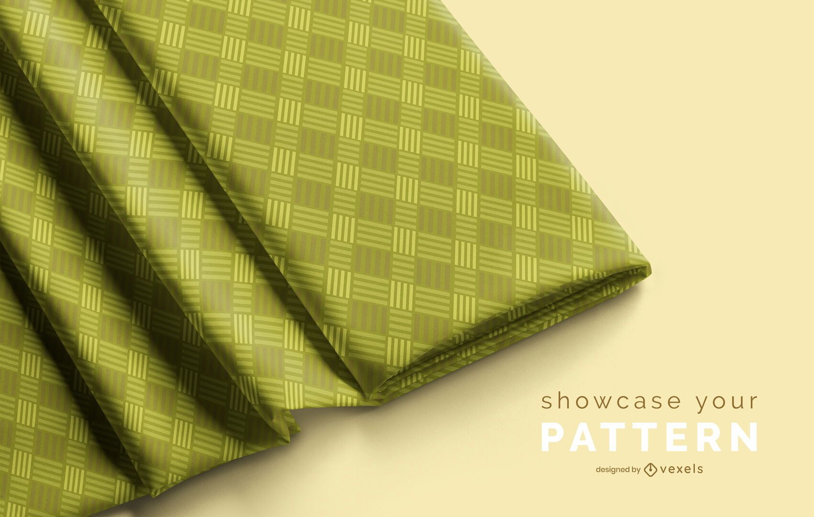 Folded fabric mockup design