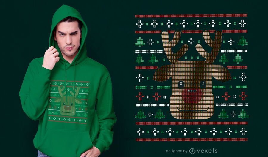 Reindeer ugly sweater t-shirt design Reindeer ugly sweater t-shirt design