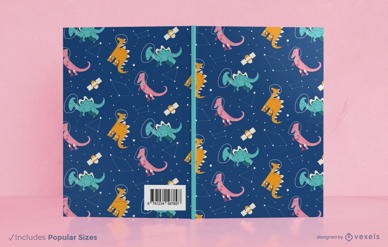 Design da capa do livro dos dinossauros espaciais