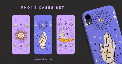 Conjunto de fundas de teléfono de astrología Conjunto de fundas de teléfono de astrología