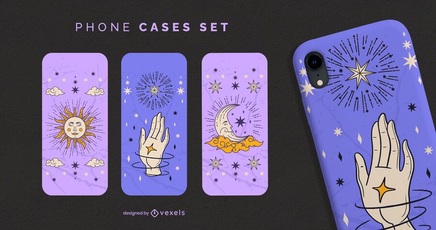 Conjunto de fundas de teléfono de astrología Conjunto de fundas de teléfono de astrología