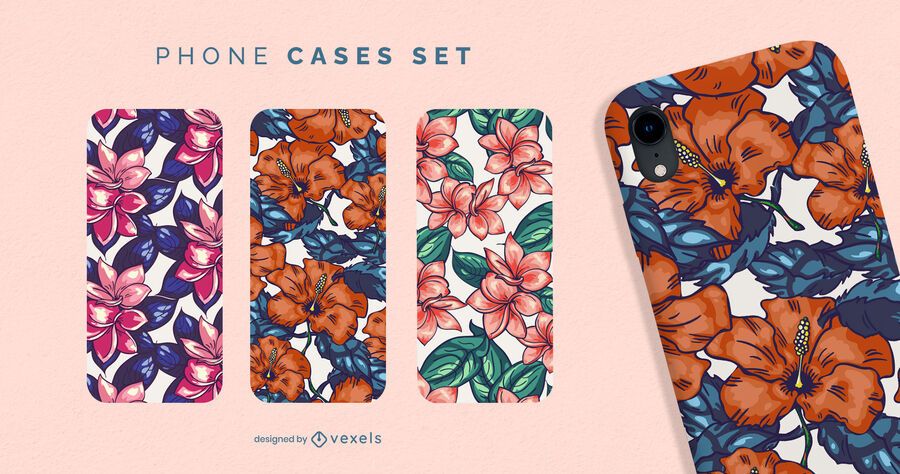 Conjunto de fundas de teléfono floral Conjunto de fundas de teléfono floral