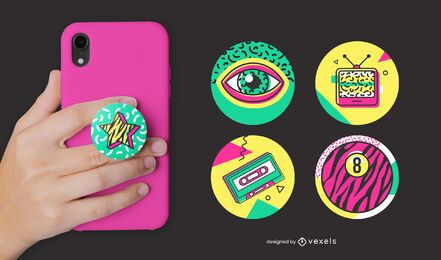 Conjunto retro memphis popsocket Conjunto retro memphis popsocket