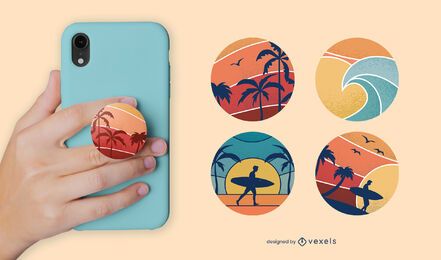 Sunset beach popsocket set