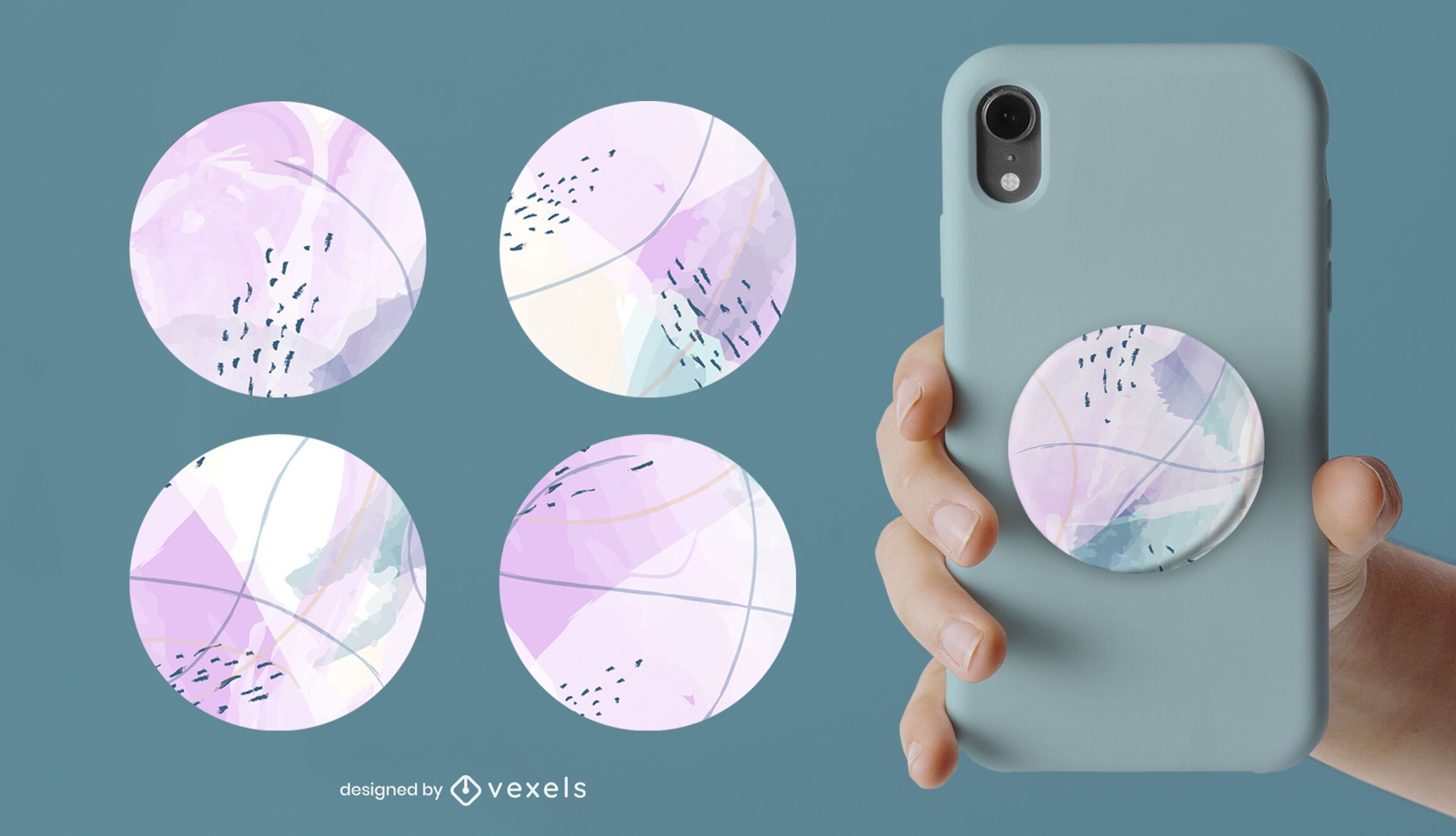 Watercolor abstract popsocket set