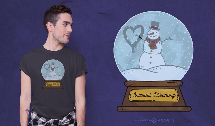 Design de camiseta de distanciamento Snowcial Design de camiseta de distanciamento Snowcial