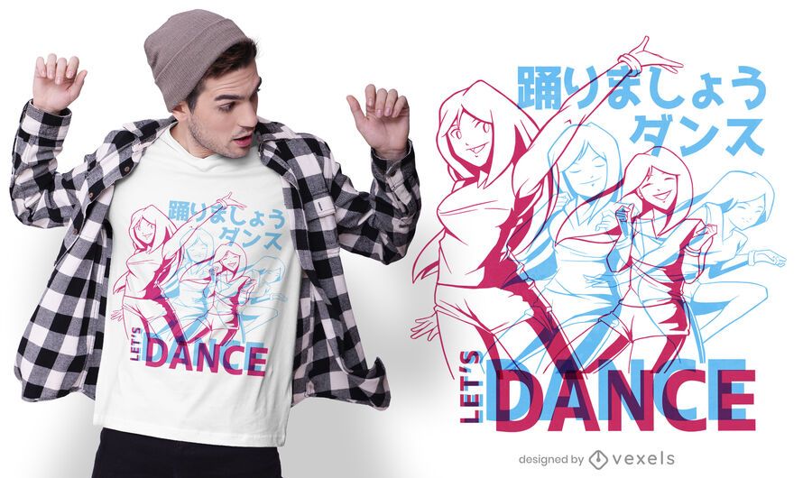 Diseño de camiseta de baile de anime. Diseño de camiseta de baile de anime.