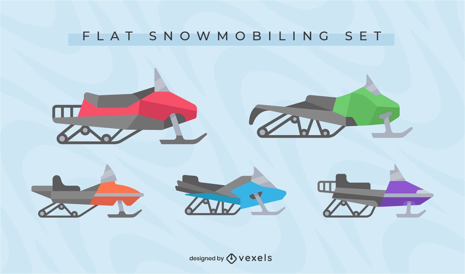 Conjunto de design de snowmobiling plano