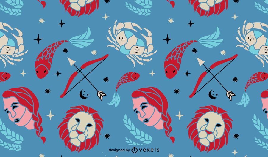 Zodiac signs astrology pattern design Zodiac signs astrology pattern design