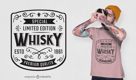 Diseño de camiseta con etiqueta de whisky. Diseño de camiseta con etiqueta de whisky.