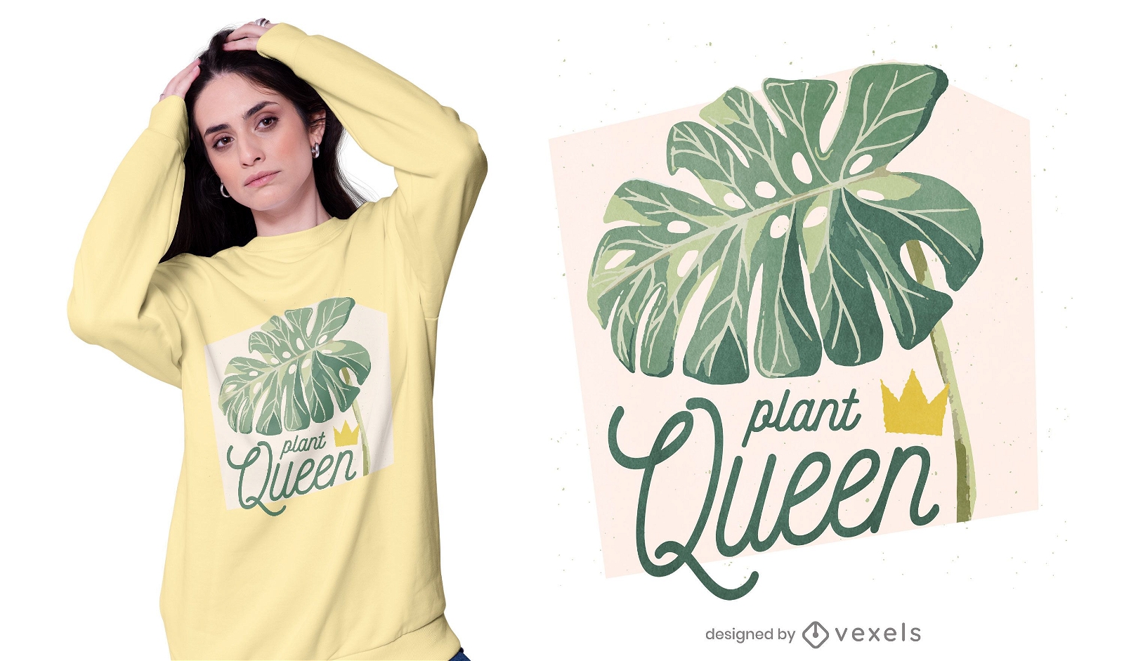 Diseño de camiseta plant queen