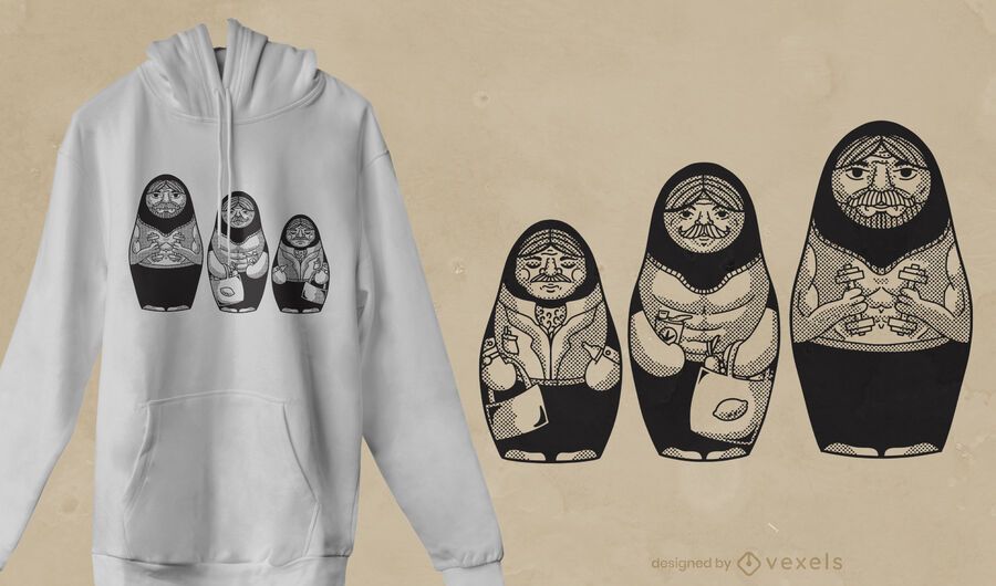 Diseño de camiseta masculina matryoshkas. Diseño de camiseta masculina matryoshkas.