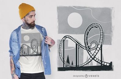 Design de camiseta de montanha-russa
