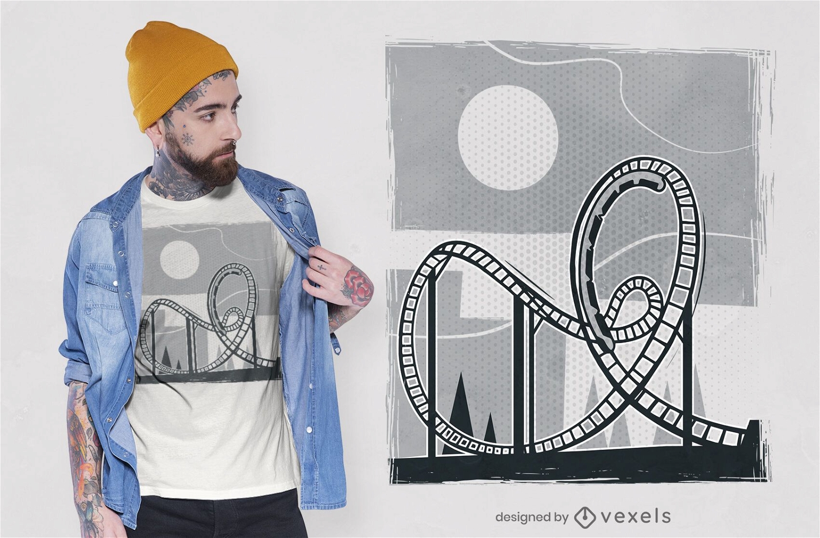 Roller coaster t-shirt design