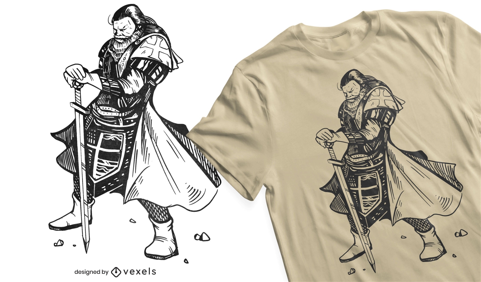 Knight templar t-shirt design