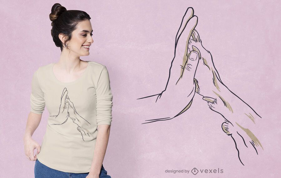 Diseño de camiseta de mano y pata. Diseño de camiseta de mano y pata.