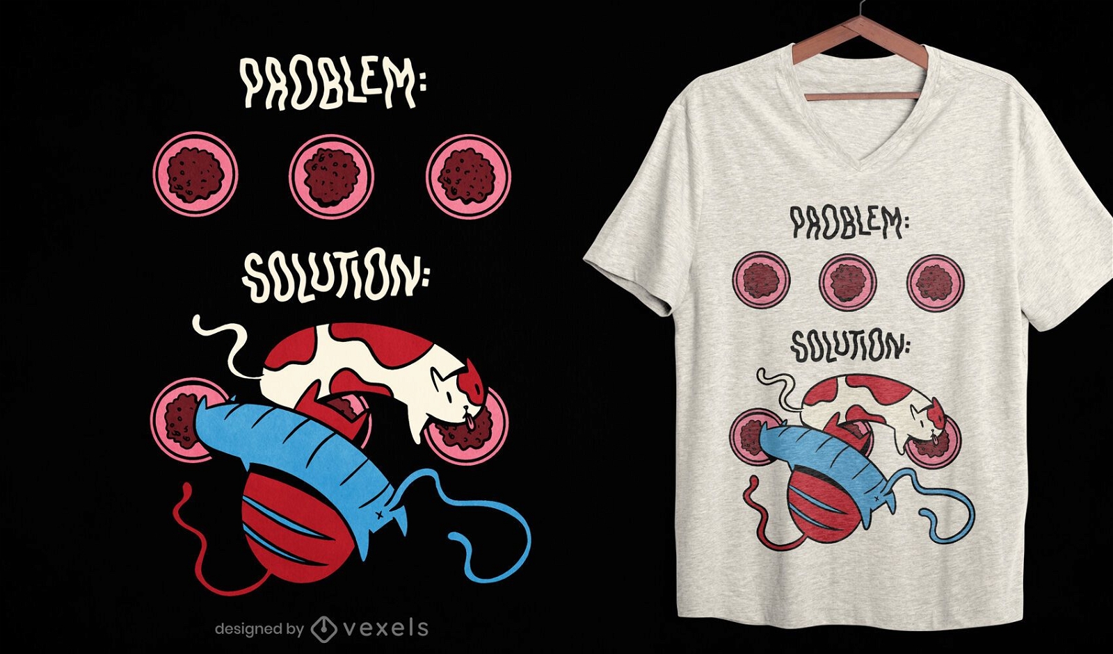 Cat food problem t-shirt design