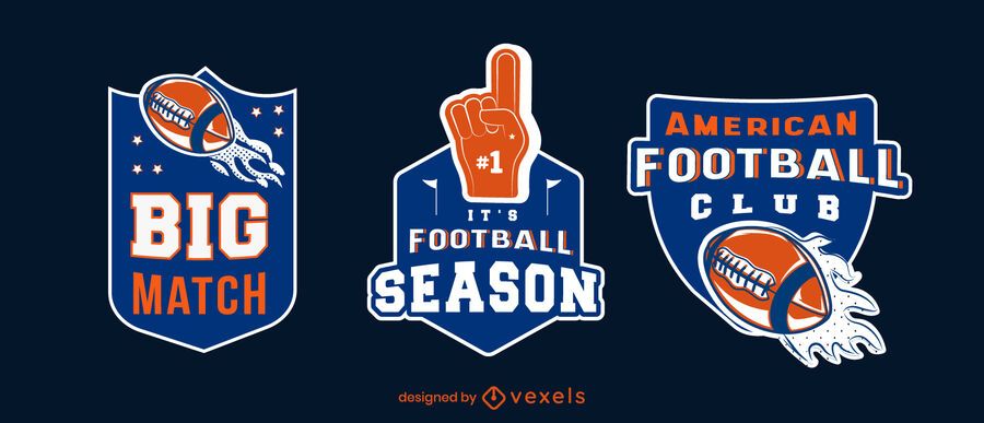 Football season badge set Football season badge set