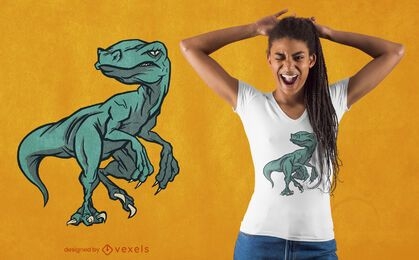 Design de camiseta de dinossauro de laptop