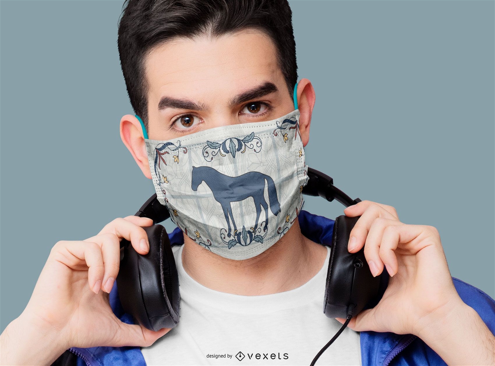 Desenho de máscara facial de silhueta de cavalo