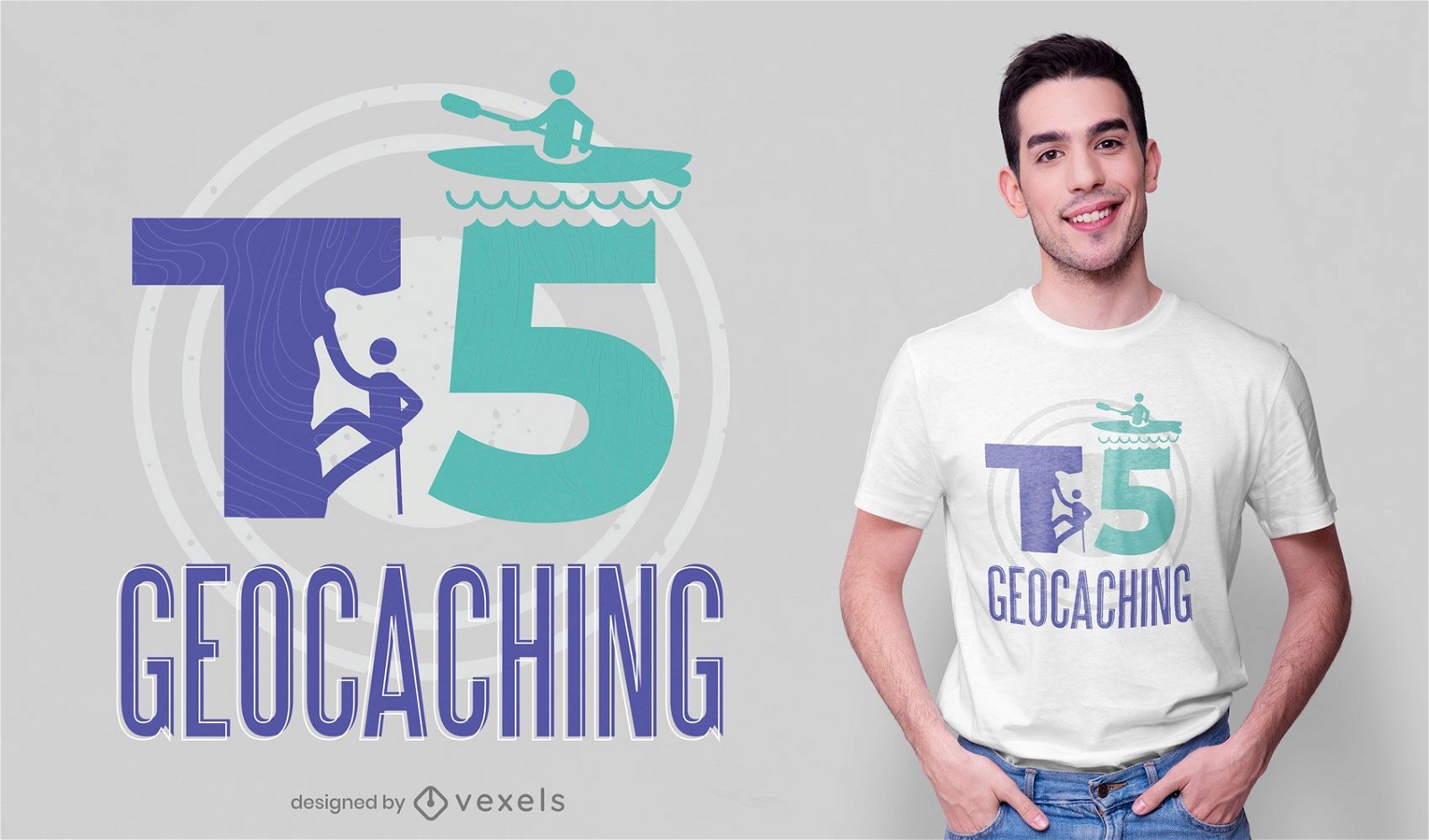 T5 geocaching t-shirt design