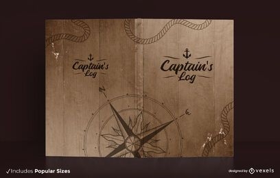 Design da capa do diário de bordo do capitão