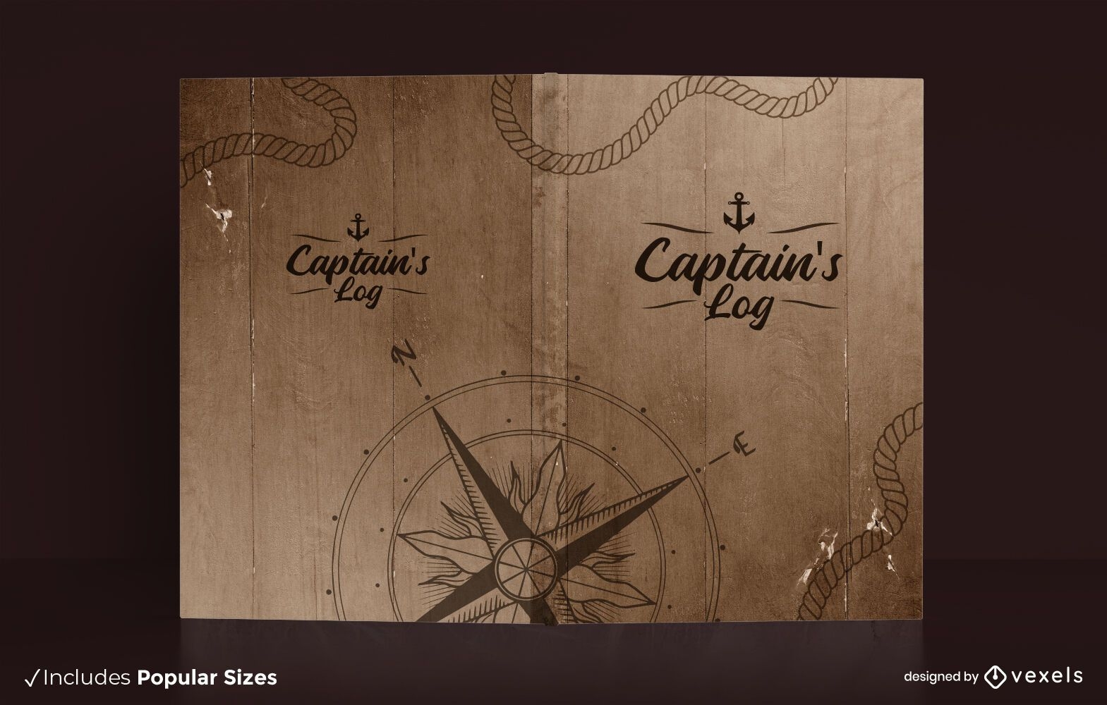 Captain's log book cover design