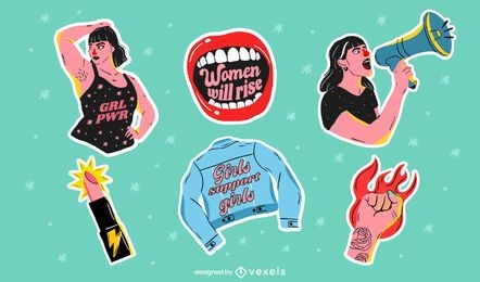 Women's day sticker set