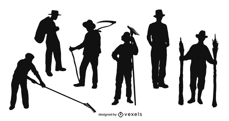 Farmer silhouette set Farmer silhouette set