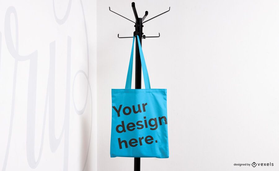 Download Tote Bag On Coat Rack Mockup - Vector Download