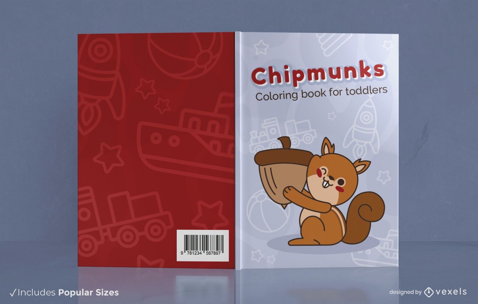 Desenho da capa do livro de colorir Chipmunk