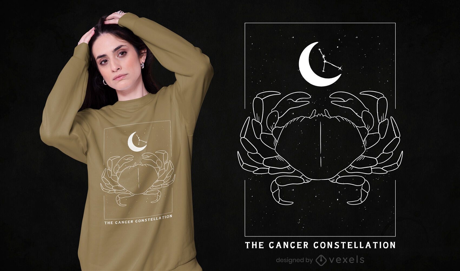 Design de camiseta da constelação de câncer