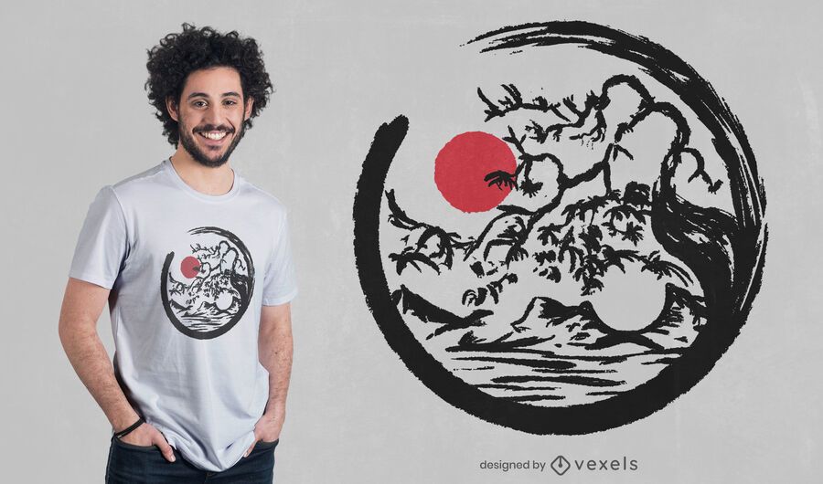 Yin yang nature t-shirt design Yin yang nature t-shirt design