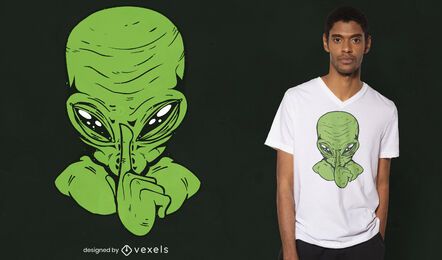 Design de camiseta alienígena Silence
